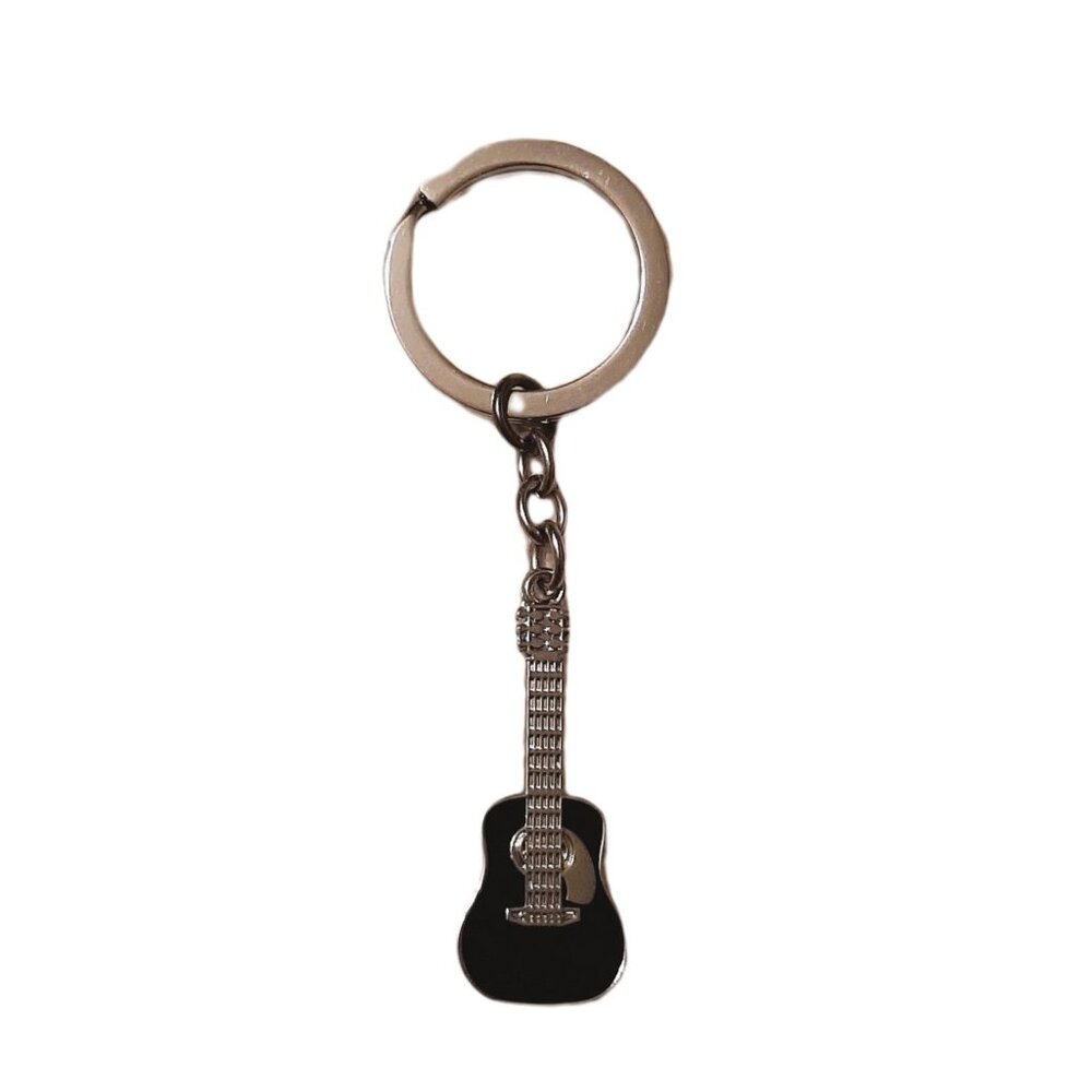Black Guitar Keychain